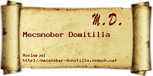 Mecsnober Domitilla névjegykártya